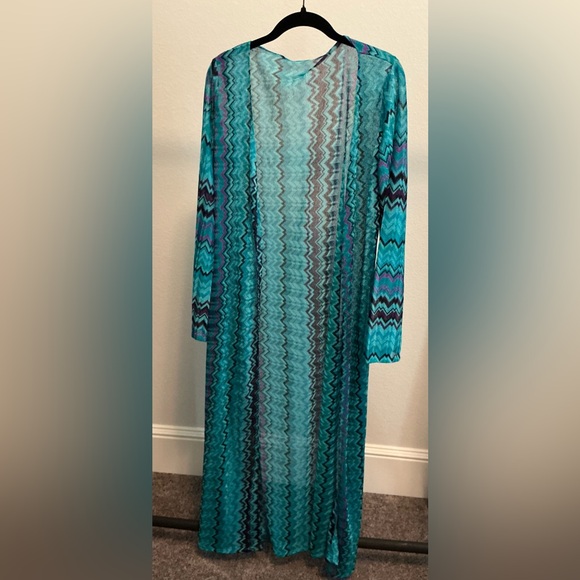 Women's Multicolor Long Cardigan Sweater - Picture 2 of 4